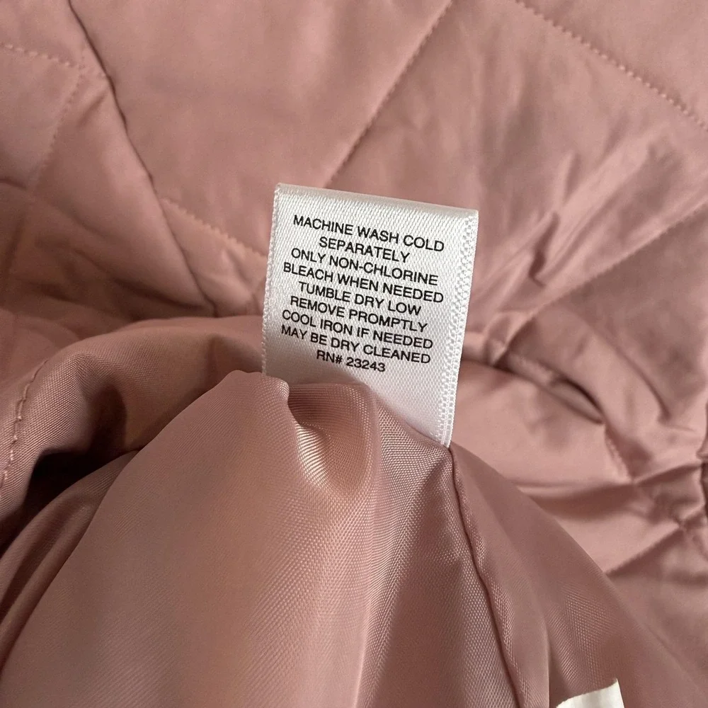 New York & Company Vest Womens Small Pink Quilted Full‎ Zip Puffer Mock Neck